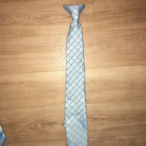 Plaid kids clip on tie